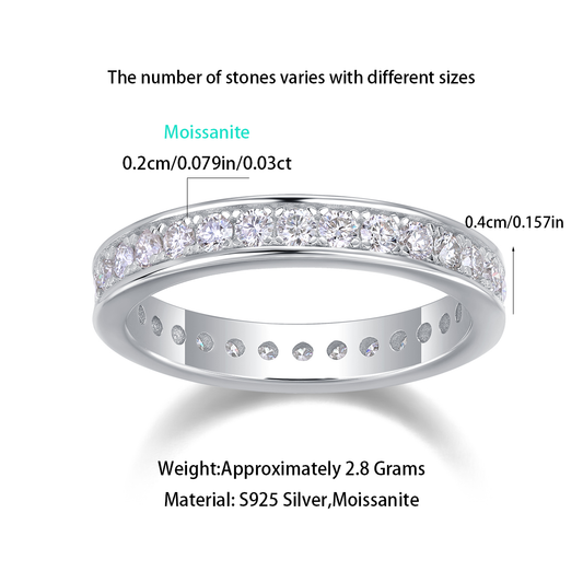 Moissanite Ring in S925 Sterling Silver, No. 10010