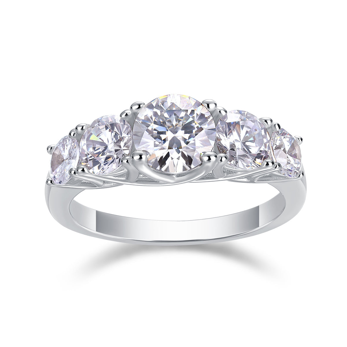 Moissanite Ring in S925 Sterling Silver, No. 10013