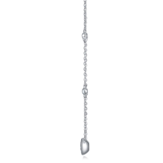 1 Carat Moissanite Bezel Solitaire Necklace in Sterling Silver, No. 10076