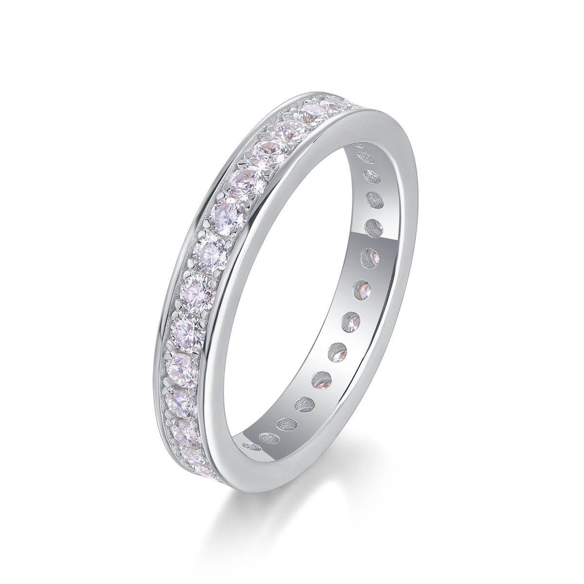 Moissanite Ring in S925 Sterling Silver, No. 10010