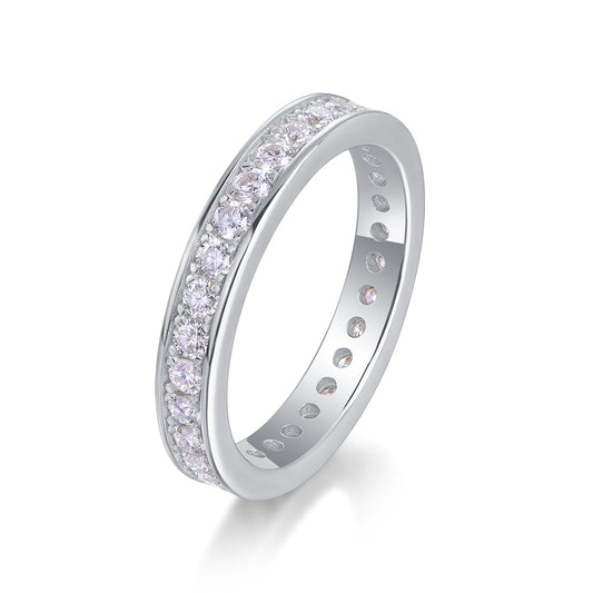 Moissanite Ring in S925 Sterling Silver, No. 10010