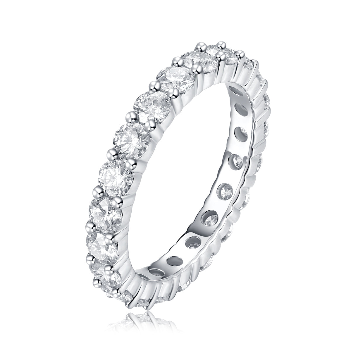 Moissanite Ring in S925 Sterling Silver, No. 10011