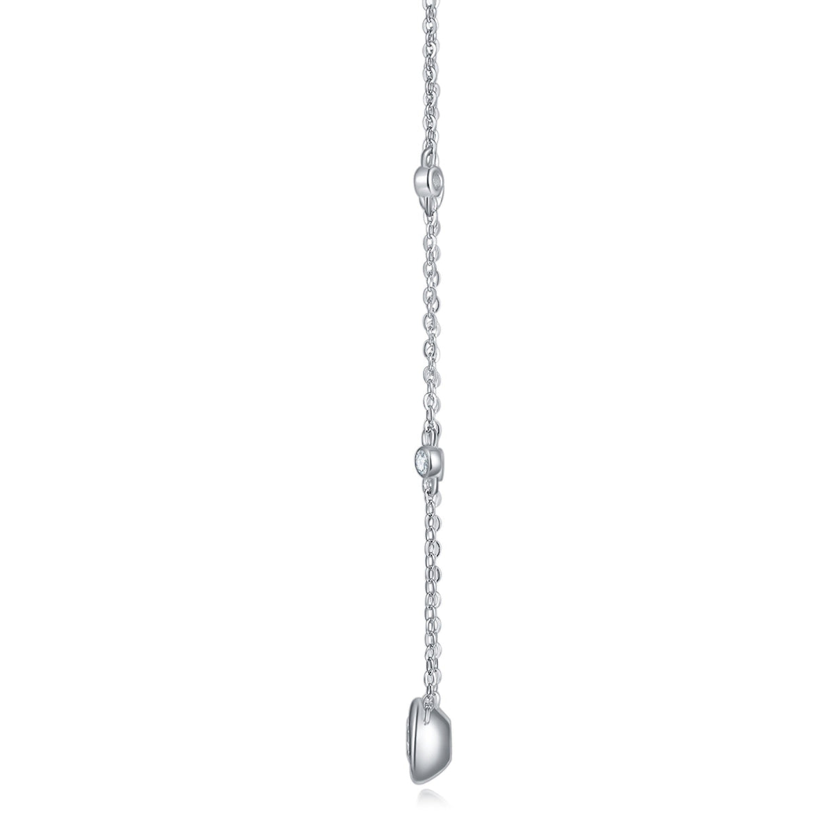1 Carat Moissanite Bezel Solitaire Necklace in Sterling Silver, No. 10076