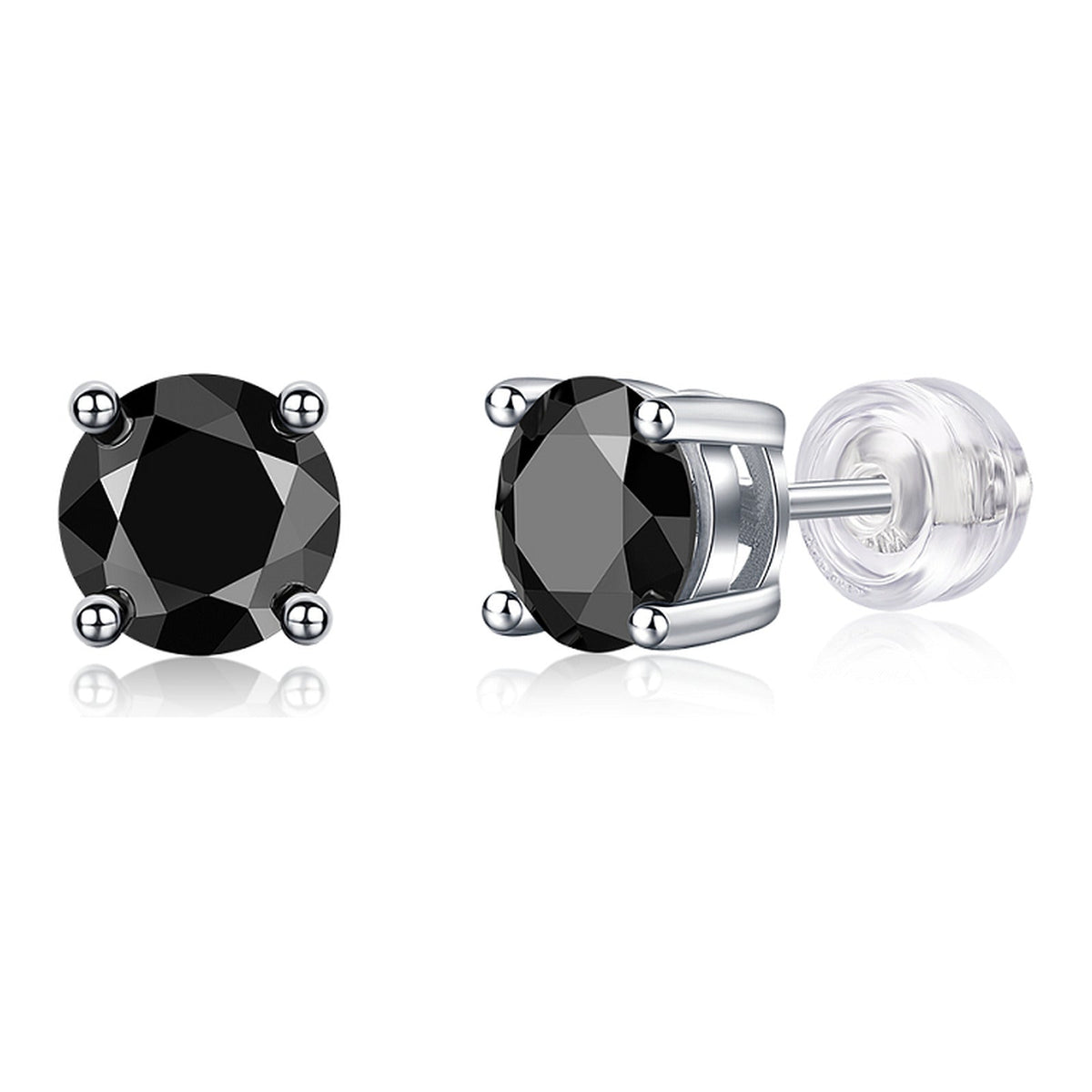 Moissanite Stud Earrings in Sterling Silver, No. 10485