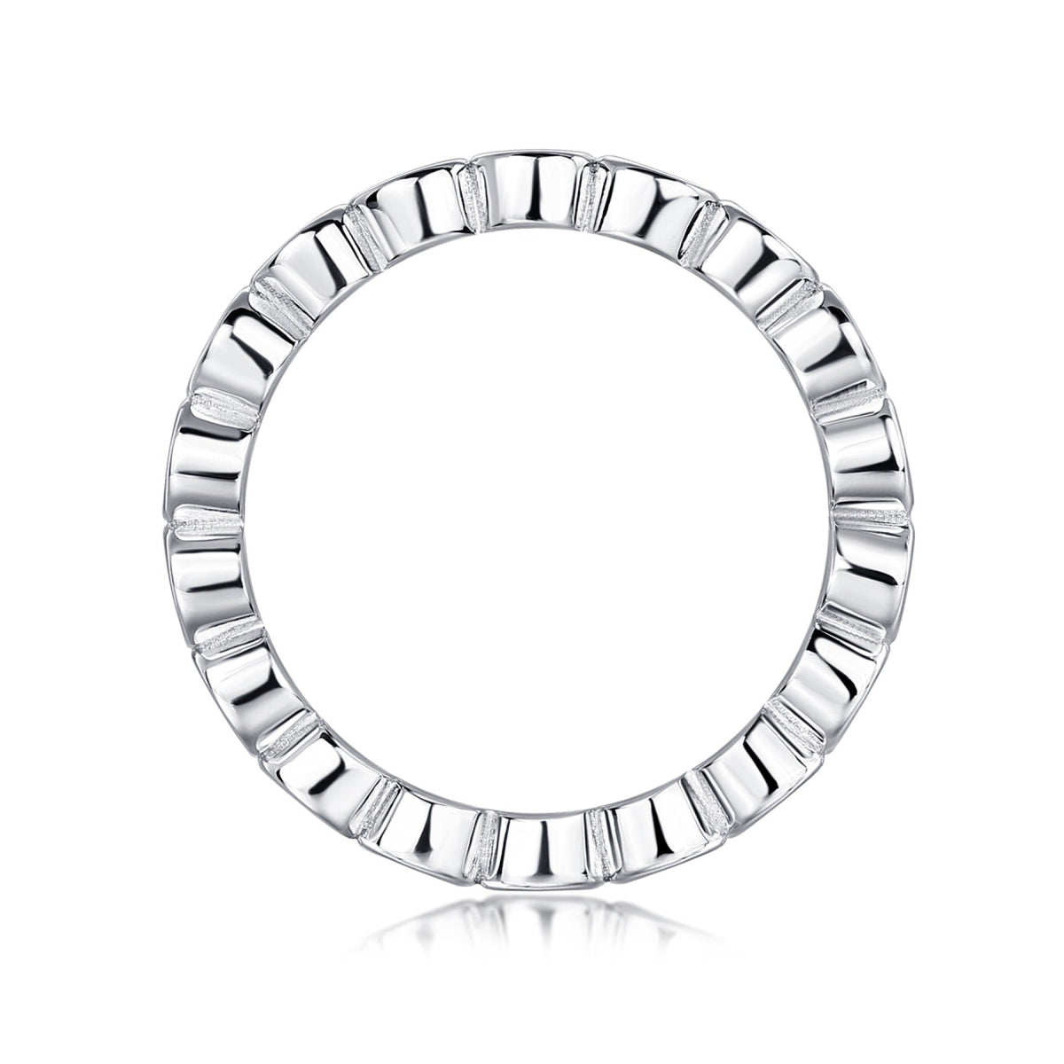 Moissanite Eternity Band Ring in Sterling Silver, No. 10989