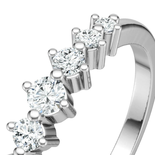 Moissanite Band Ring in Sterling Silver, No. 11277