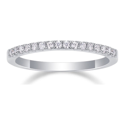 Moissanite Half Eternity Band Ring in Sterling Silver, No. 11770